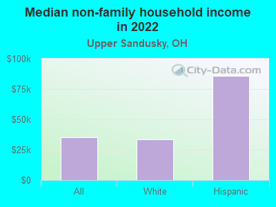 Median non-family household income in 2022