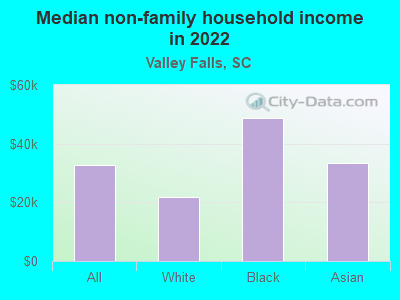 Median non-family household income in 2022