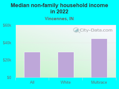 Median non-family household income in 2022