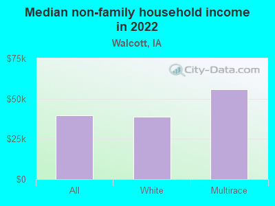 Median non-family household income in 2022