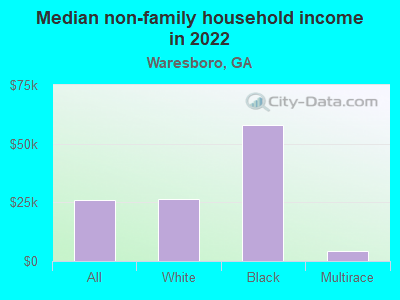 Median non-family household income in 2022