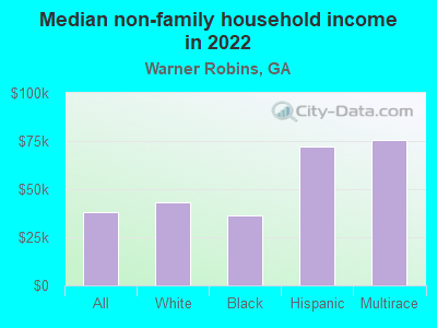 Median non-family household income in 2022