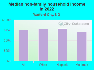 Median non-family household income in 2022