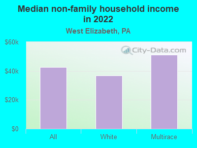 Median non-family household income in 2022