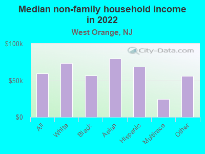 Median non-family household income in 2022