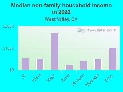 Median non-family household income in 2022