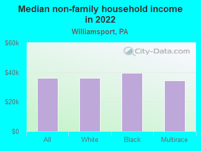 Median non-family household income in 2022