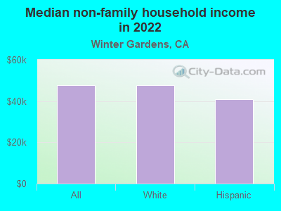 Median non-family household income in 2022