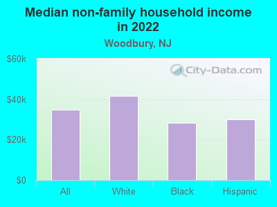 Median non-family household income in 2022