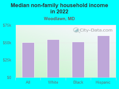 Median non-family household income in 2022