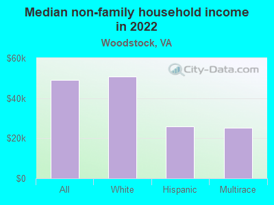 Median non-family household income in 2022