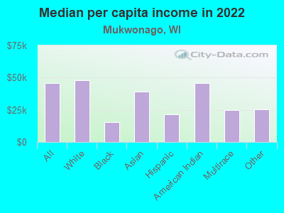 Median per capita income in 2022