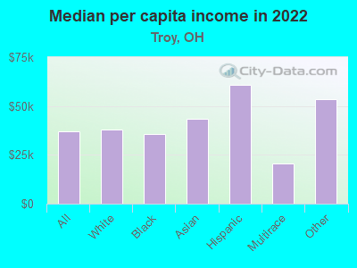 Median per capita income in 2022