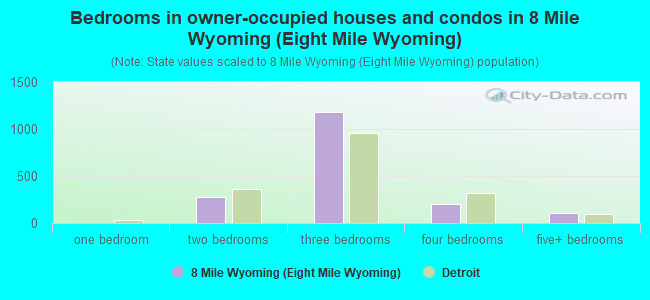 Bedrooms in owner-occupied houses and condos in 8 Mile Wyoming (Eight Mile Wyoming)