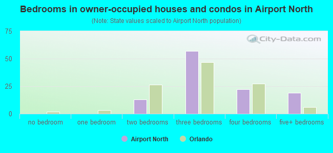 Bedrooms in owner-occupied houses and condos in Airport North