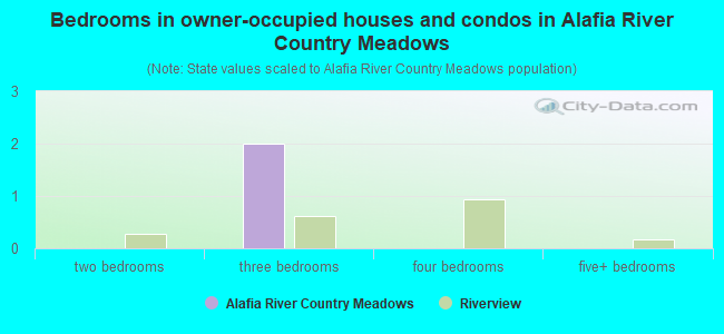 Bedrooms in owner-occupied houses and condos in Alafia River Country Meadows