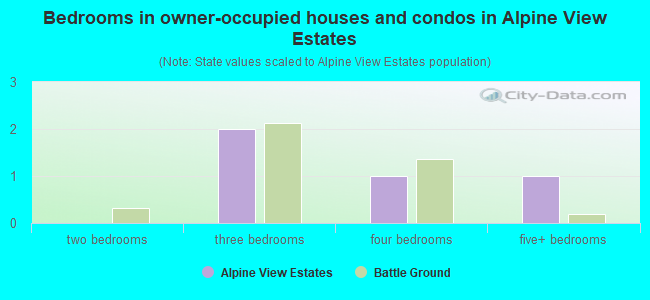 Bedrooms in owner-occupied houses and condos in Alpine View Estates