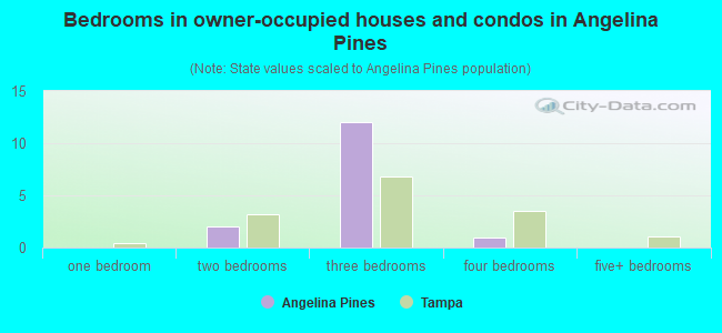 Bedrooms in owner-occupied houses and condos in Angelina Pines