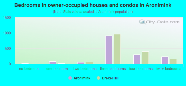 Bedrooms in owner-occupied houses and condos in Aronimink