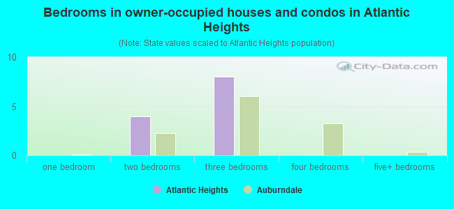 Bedrooms in owner-occupied houses and condos in Atlantic Heights