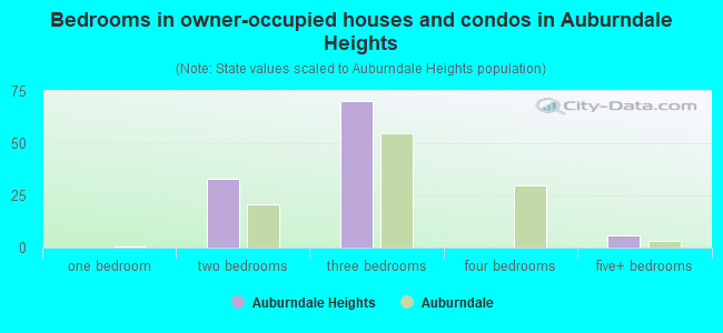 Bedrooms in owner-occupied houses and condos in Auburndale Heights