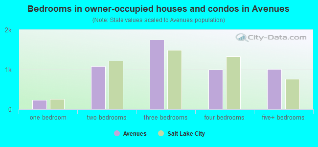 Bedrooms in owner-occupied houses and condos in Avenues