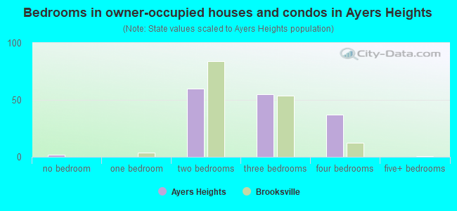 Bedrooms in owner-occupied houses and condos in Ayers Heights
