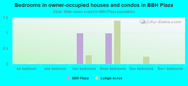 Bedrooms in owner-occupied houses and condos in BBH Plaza