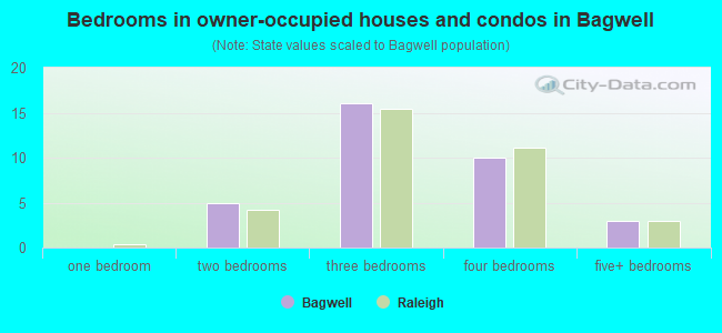 Bedrooms in owner-occupied houses and condos in Bagwell