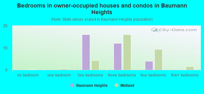 Bedrooms in owner-occupied houses and condos in Baumann Heights