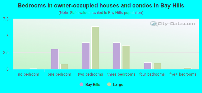 Bedrooms in owner-occupied houses and condos in Bay Hills