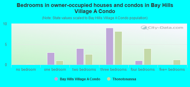 Bedrooms in owner-occupied houses and condos in Bay Hills Village A Condo