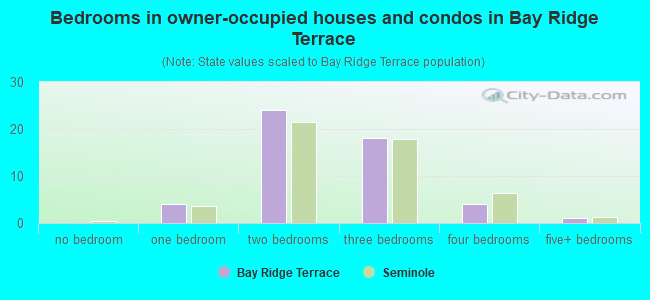 Bedrooms in owner-occupied houses and condos in Bay Ridge Terrace