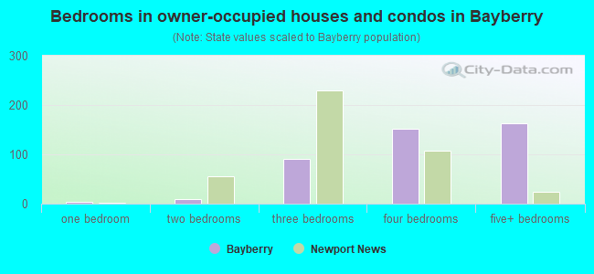 Bedrooms in owner-occupied houses and condos in Bayberry
