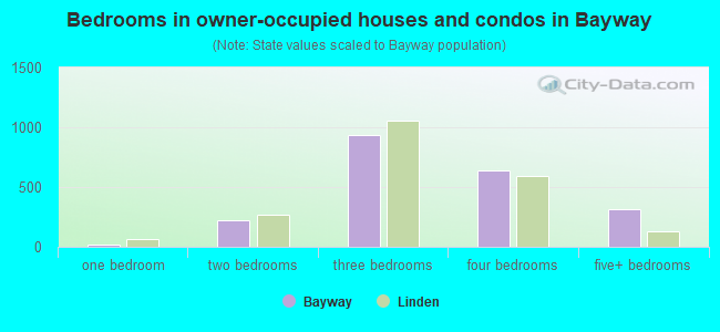 Bedrooms in owner-occupied houses and condos in Bayway