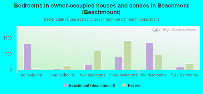 Bedrooms in owner-occupied houses and condos in Beachmont (Beachmount)