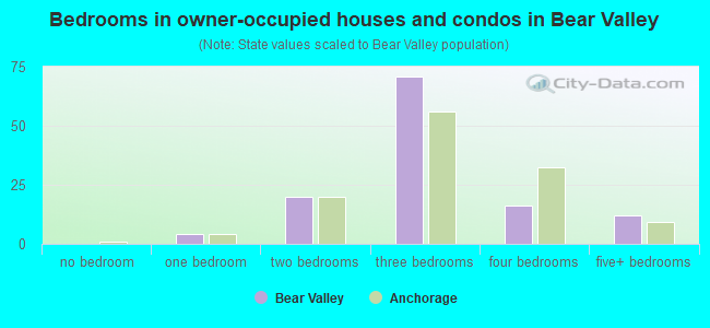 Bedrooms in owner-occupied houses and condos in Bear Valley