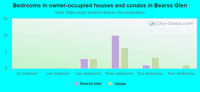 Bedrooms in owner-occupied houses and condos in Bearss Glen