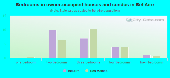 Bedrooms in owner-occupied houses and condos in Bel Aire