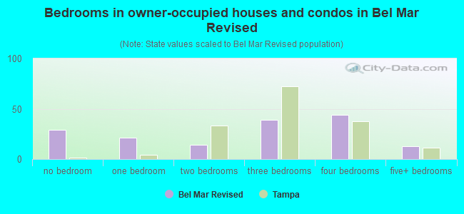 Bedrooms in owner-occupied houses and condos in Bel Mar Revised