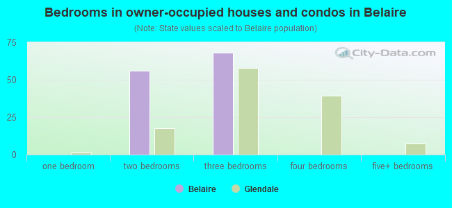 Bedrooms in owner-occupied houses and condos in Belaire