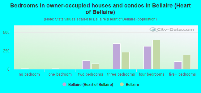 Bedrooms in owner-occupied houses and condos in Bellaire (Heart of Bellaire)