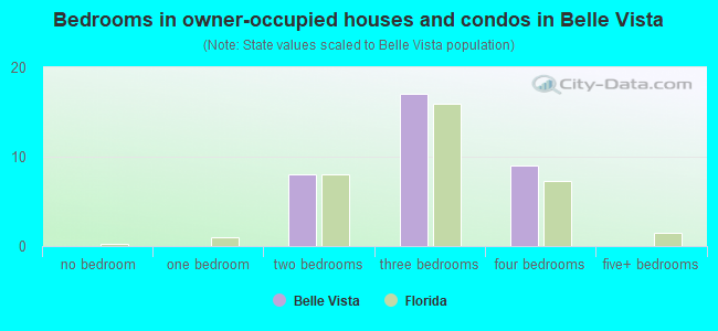 Bedrooms in owner-occupied houses and condos in Belle Vista
