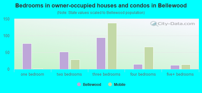 Bedrooms in owner-occupied houses and condos in Bellewood