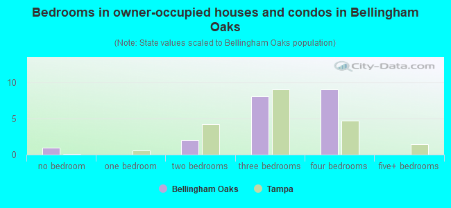 Bedrooms in owner-occupied houses and condos in Bellingham Oaks