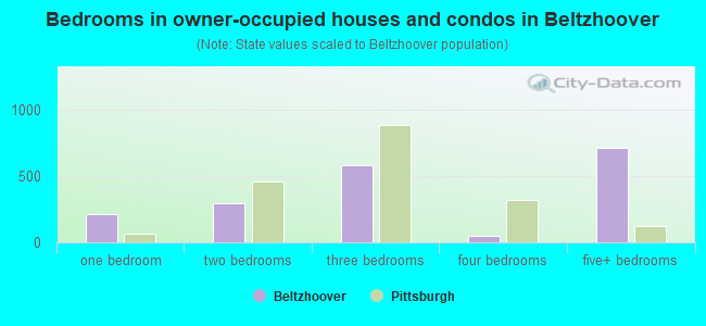 Bedrooms in owner-occupied houses and condos in Beltzhoover