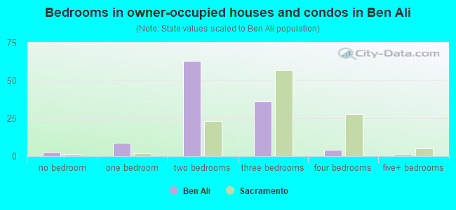 Bedrooms in owner-occupied houses and condos in Ben Ali