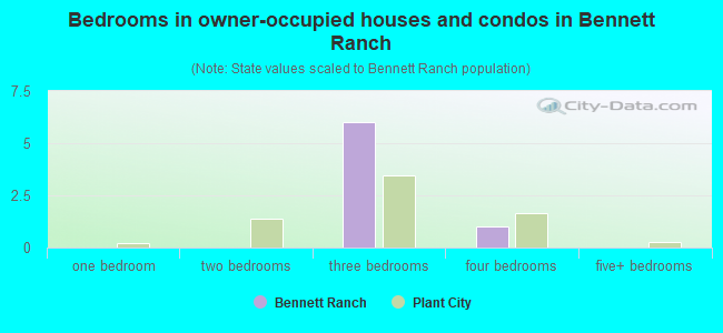 Bedrooms in owner-occupied houses and condos in Bennett Ranch