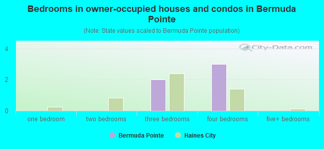 Bedrooms in owner-occupied houses and condos in Bermuda Pointe