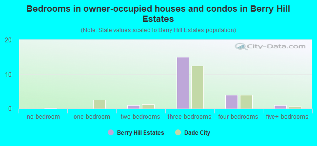 Bedrooms in owner-occupied houses and condos in Berry Hill Estates